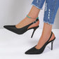 Black Satin High Heel Sandals Closed Toe