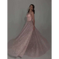 Blush Sequined Backless Evening Dress