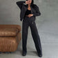 Women’s 2-Piece Zip-Up Sweatsuit Set — Jacket & Wide-Leg Sweatpants