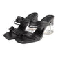 Transparent Crystal Heel Sandals for Plus Size Women