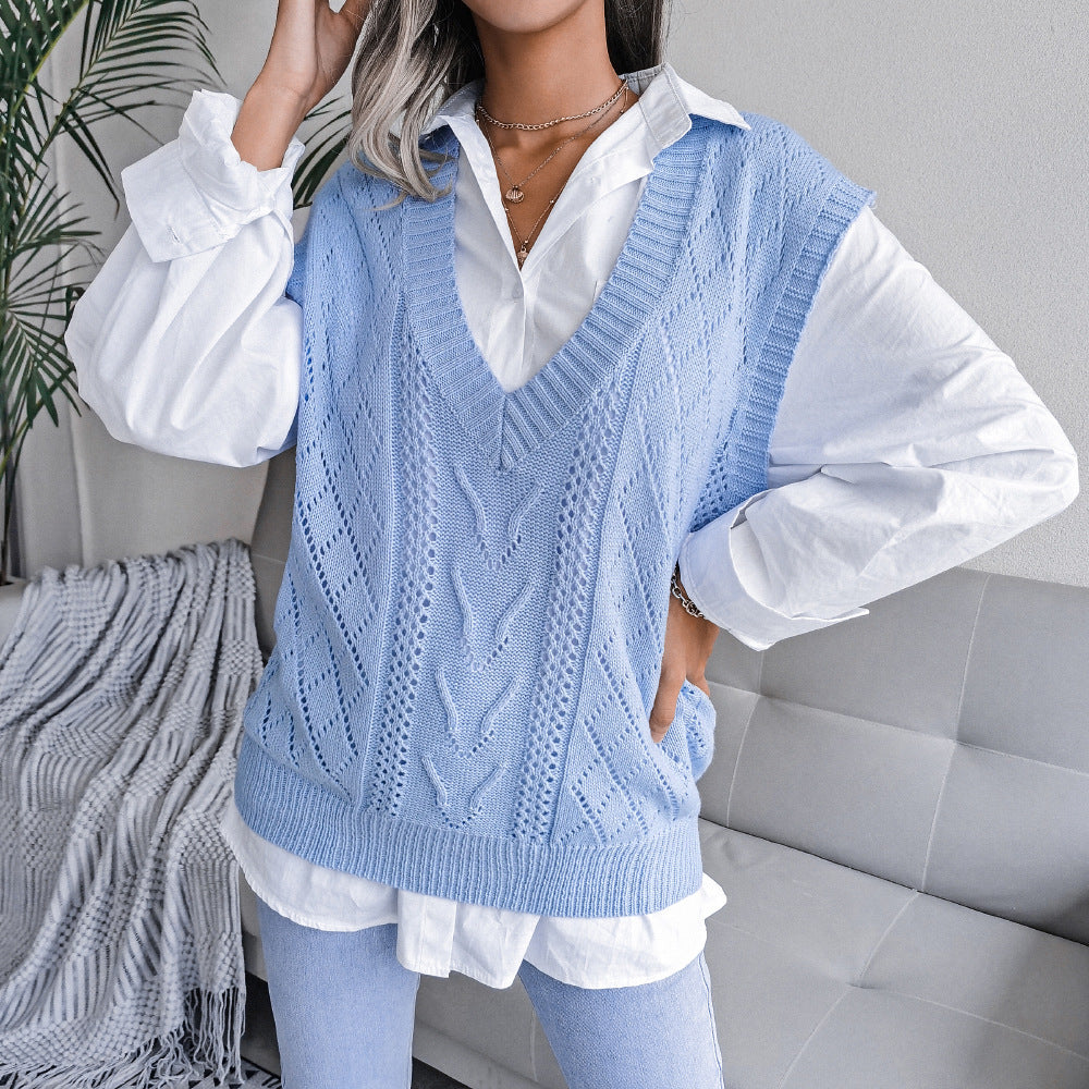 Women’s Hollowed Out Knit Vest