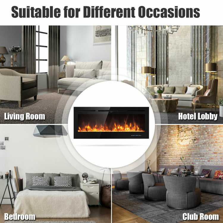 50" Electric Fireplace – Wall Mounted
