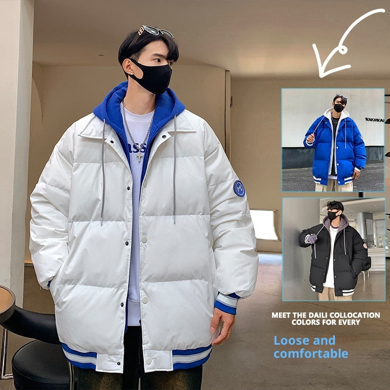 New White Duck Down Thickened Warm Couple Coat