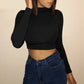 Women's Crop Top With Long Sleeves