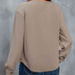 Asymmetrical Neck Buttoned Long Sleeve Top