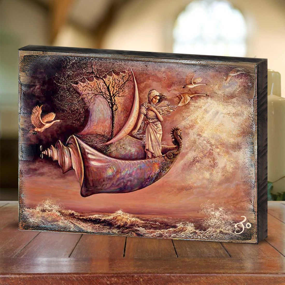 Strange Craft Fantasy Wooden Wall Art by Josephine Wall - Fantasy Decor - 852123-JW