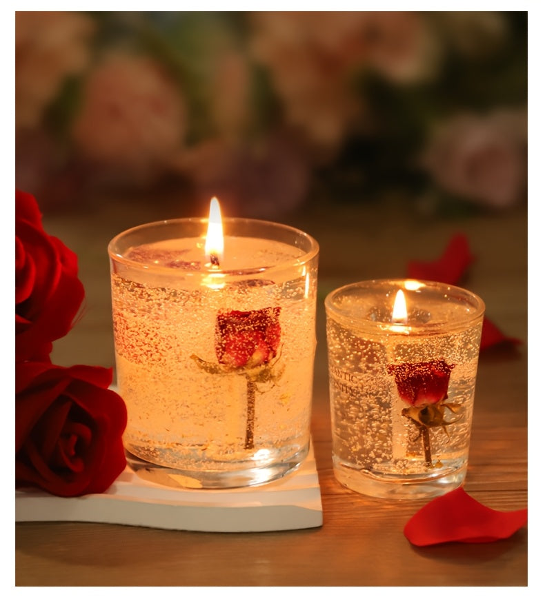 Rose Jelly Aromatherapy Soy Candle in Glass Jar