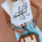 Padded Shoulder Letter Print Tank Top
