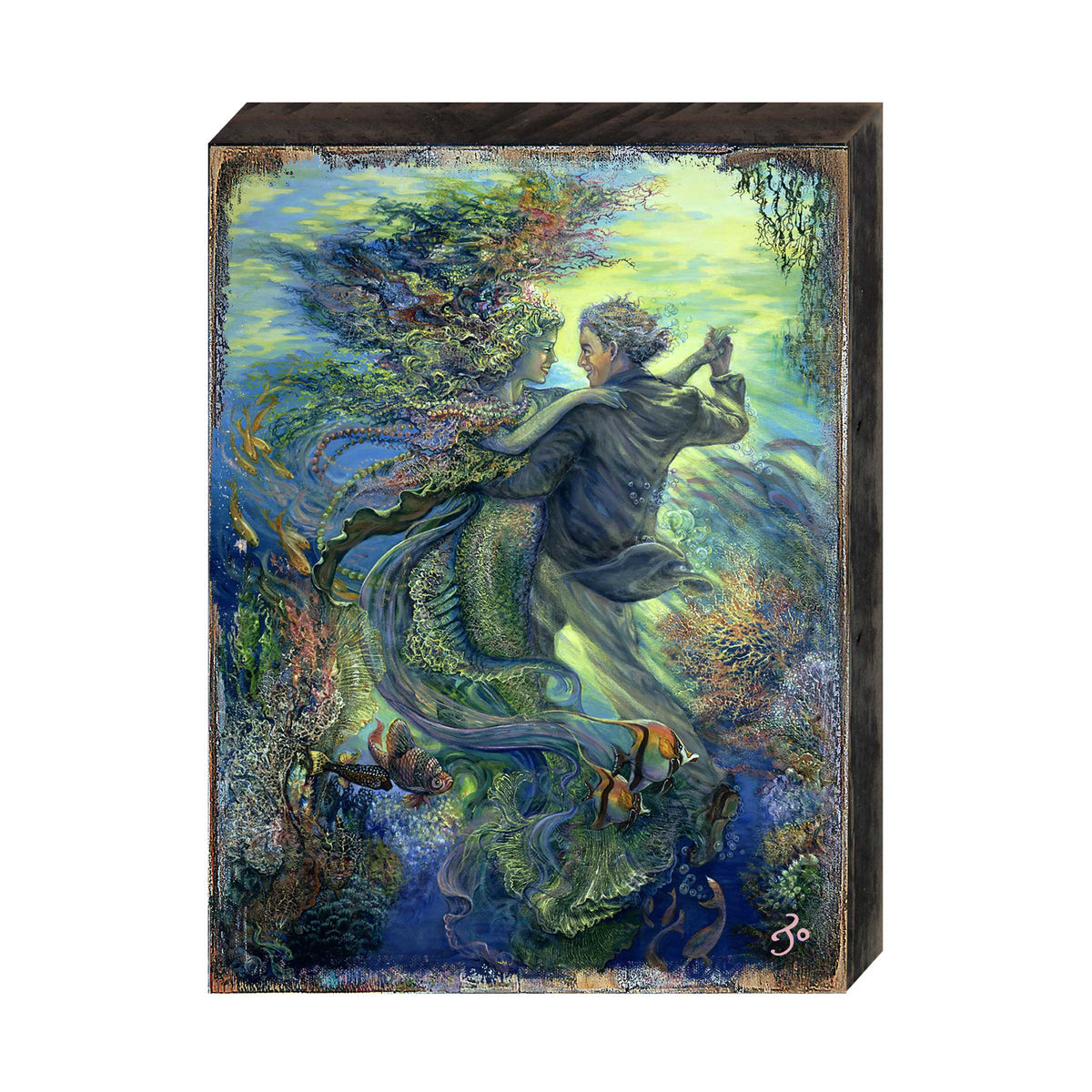 For the Love of a Mermaid Fantasy Wooden Wall Art by Josephine Wall - Fantasy Décor - 852133-JW