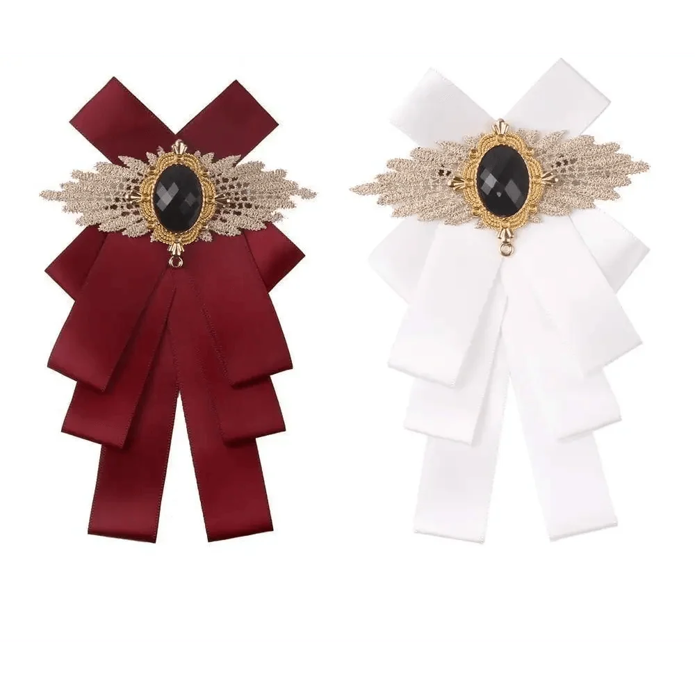 Charming  Butterfly Ladies Bowtie Casual Solid Color Rhinestone Brooch Bowties For Women Fashionable Wedding  Bowtie