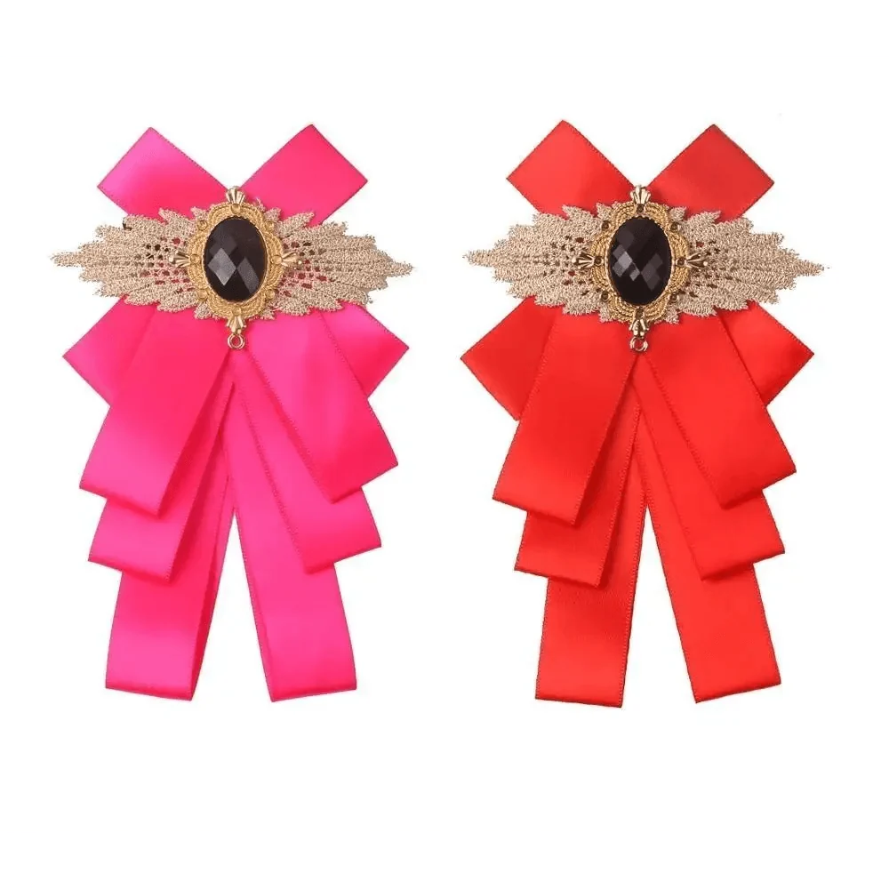 Charming  Butterfly Ladies Bowtie Casual Solid Color Rhinestone Brooch Bowties For Women Fashionable Wedding  Bowtie