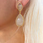 Clear Quartz Drop Earrings Gold Plated Teardrop Dangle