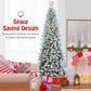 Snow-Flocked Hinged Artificial Christmas Pencil Tree with Mixed Tips