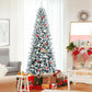 Snow-Flocked Hinged Artificial Christmas Pencil Tree with Mixed Tips