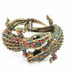 Crocodile Crystal Statement Bangle Gold Plated Cuff