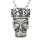 Crown Skull Pendant Two Piece Necklace Gothic Silver