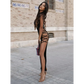 Cryptographic Black Sleeveless Dress
