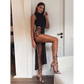 Cryptographic Black Sleeveless Dress