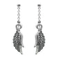 Crystal Silver Dangle Wing Earrings Shimmering Angel