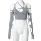 Cyber Punk Long Sleeve Crop Top
