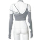 Cyber Punk Long Sleeve Crop Top