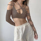 Cyber Punk Long Sleeve Crop Top