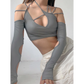 Cyber Punk Long Sleeve Crop Top