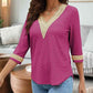 V-Neck Eyelet Blouse