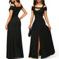 Plus Size V-Neck Off-Shoulder Maxi Dress