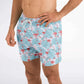 Flamingo Blue Floral Swim Trunks