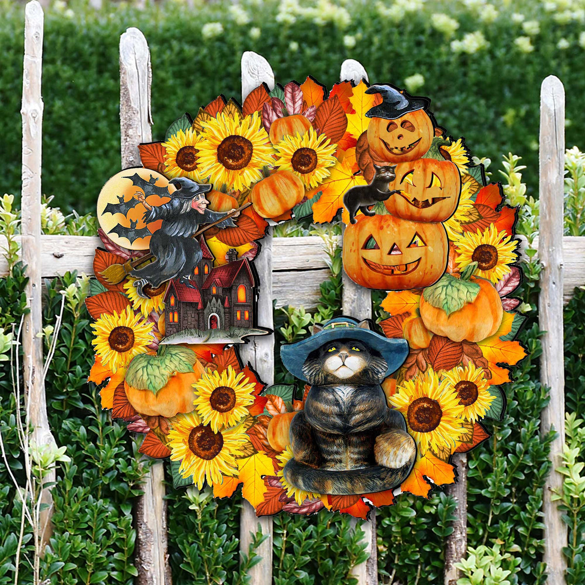 Halloween Holiday Door Wreath by G. DeBrekht - Thanksgiving Halloween Decor - 8185317H