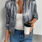 Thin Coat With Zip Slim Fit Slimming Casual Jacket Top