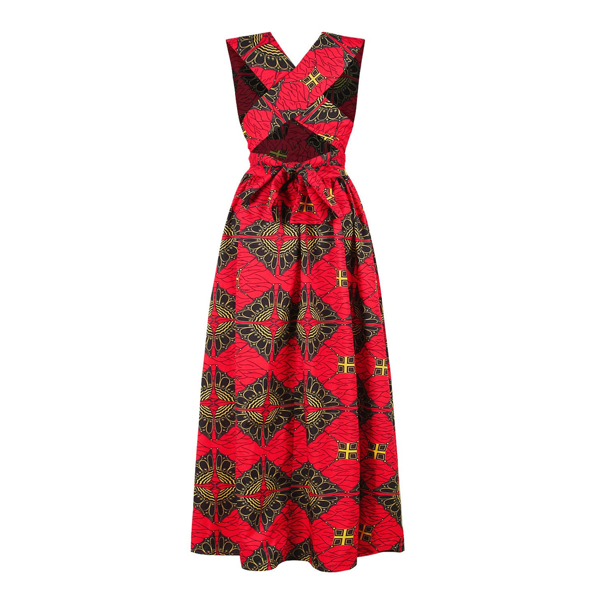 African Print Irregular Dress with Versatility