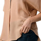 Dark Grey Silk Oversized Blouse – Effortless Dolman Sleeve Top | Femstylo