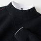 Men's Wavy Patterned Jacket Stand Collar Fashion Sweater