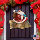 Golden Fish Santa Christmas Door Decor by G. DeBrekht - Christmas Santa Snowman Decor - 8121635H