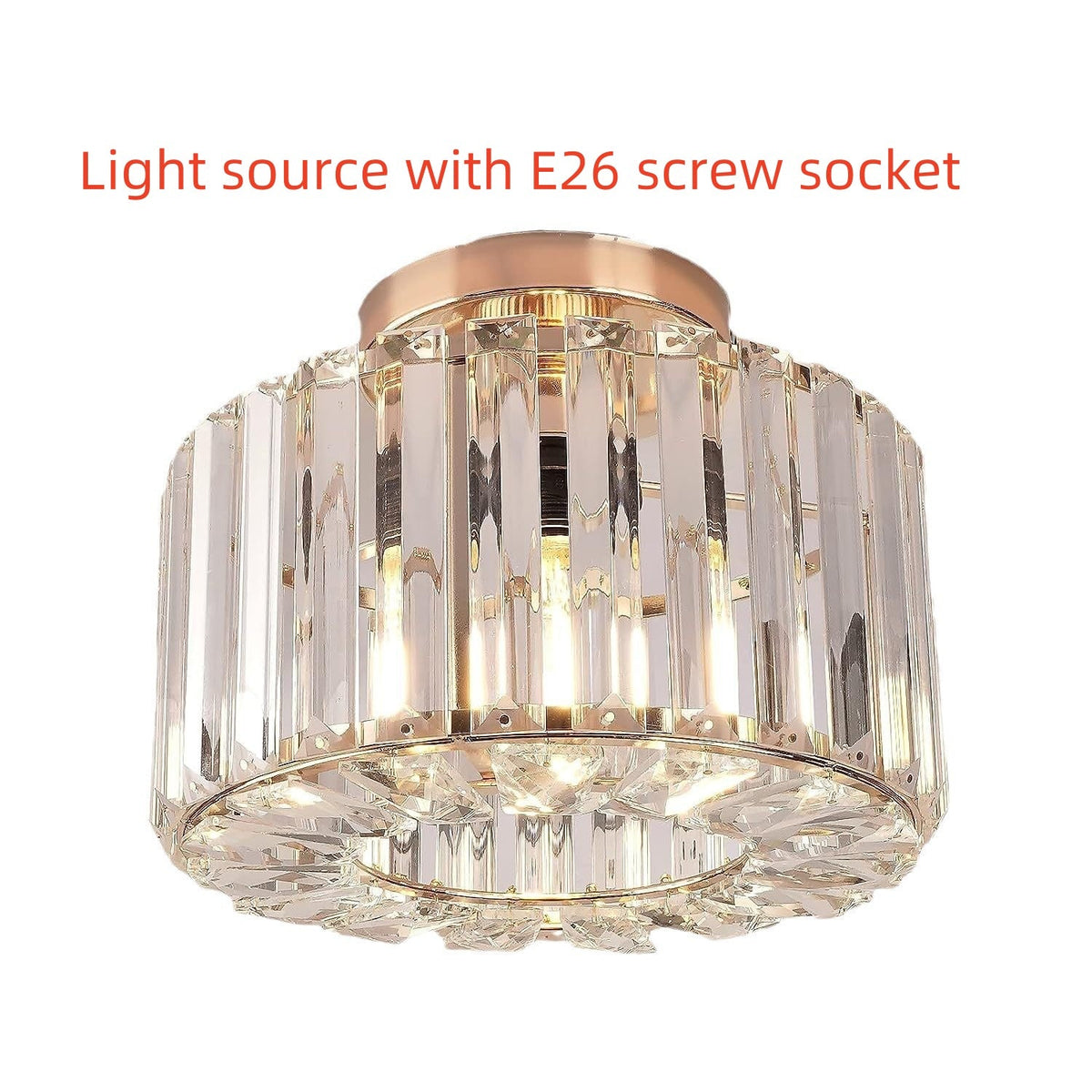 Milky White Ceiling Bedroom Lighting Crystal Lamp