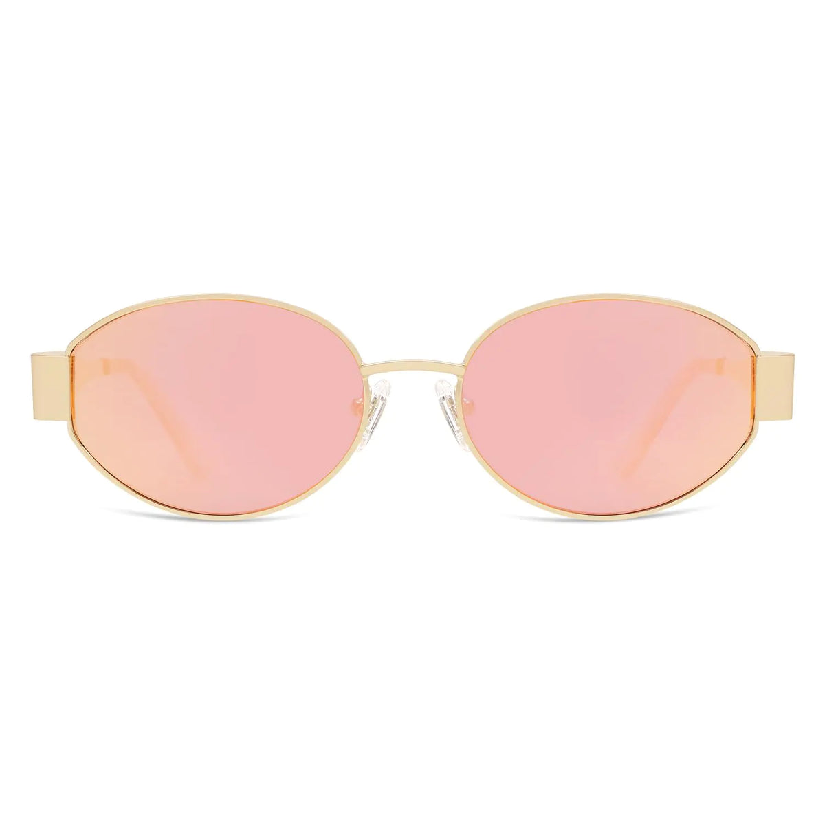SOJOS Retro Oval Sunglasses for Women Men Trendy Sun Glasses Classic Shades UV400 Protection SJ1217 Gold/Grey
