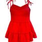 Tie-Strap Tiered Sleeveless Top