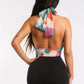 Retro Paisley Wrap Crop Top - Multiway Halter Style