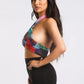Multiway Retro Paisley Printed Crop Halter Wrap Top One Size RED