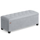 SONGMICS Velvet Storage Ottoman Bench Foot Rest with Legs 15.7 x 43 x 15.7 Inches End of Bed Bench Storage Chest Load up to 660 lb for Living Room Bedroom Entryway Dove Gray ULSF089G02
