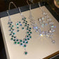 Diamond Flower Multi-layer Pendant Necklace