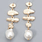 Abnormal Shape Zinc Alloy Synthetic Pearl Dangle Earrings