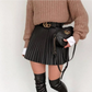 Draped Pleated Knitted Mini Skirts