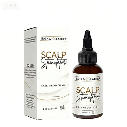 Bask & Lather Scalp Stimulator Hair Growth Oil, Cold Pressed Mint and Rosemary Blend with Grapeseed for Hair Growth, Organic Natural Leave in, All Hair...
