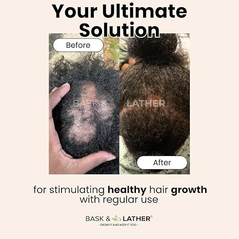 Bask & Lather Scalp Stimulator Hair Growth Oil, Cold Pressed Mint and Rosemary Blend with Grapeseed for Hair Growth, Organic Natural Leave in, All Hair...