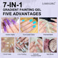 Limegirl Gradient Painting Gel, 9 Bright Colors Ombre GelNail Polish for Pigment Pat Nails Nails French ManicureSoak Off UV Set