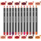 12Pcs Women Waterproof Lipstick Long Lasting Matte Lip Liner Pencil Lip Pen Set