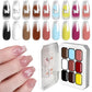 Limegirl Gradient Painting Gel, 9 Bright Colors Ombre GelNail Polish for Pigment Pat Nails Nails French ManicureSoak Off UV Set